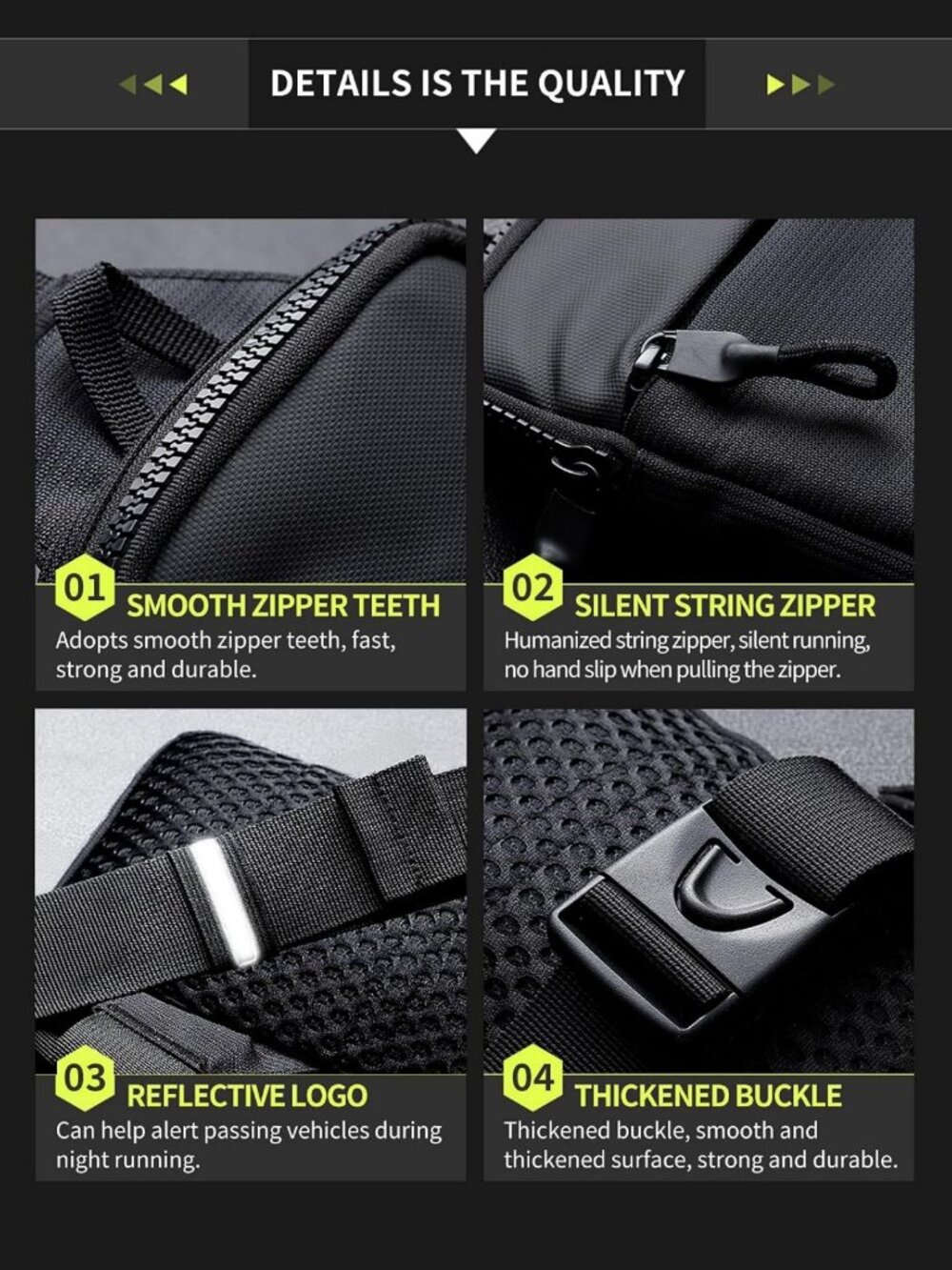 Mini Anti-Theft Crossbody Sling Bag | Water-Resistant Chest Pack with Dual - Picture 8 of 9